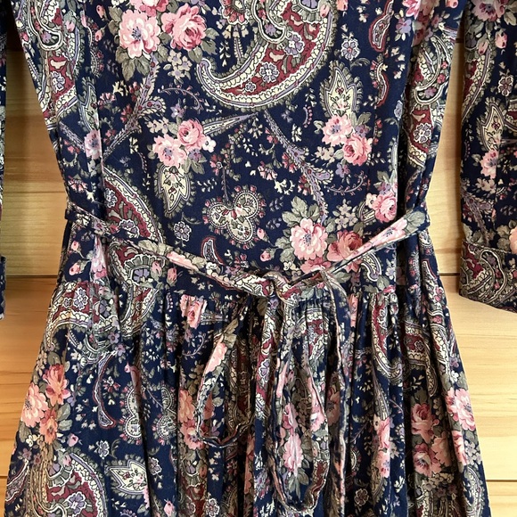 Vintage 80s Oops California 100% Cotton Floral Midi Dress - Picture 5 of 11